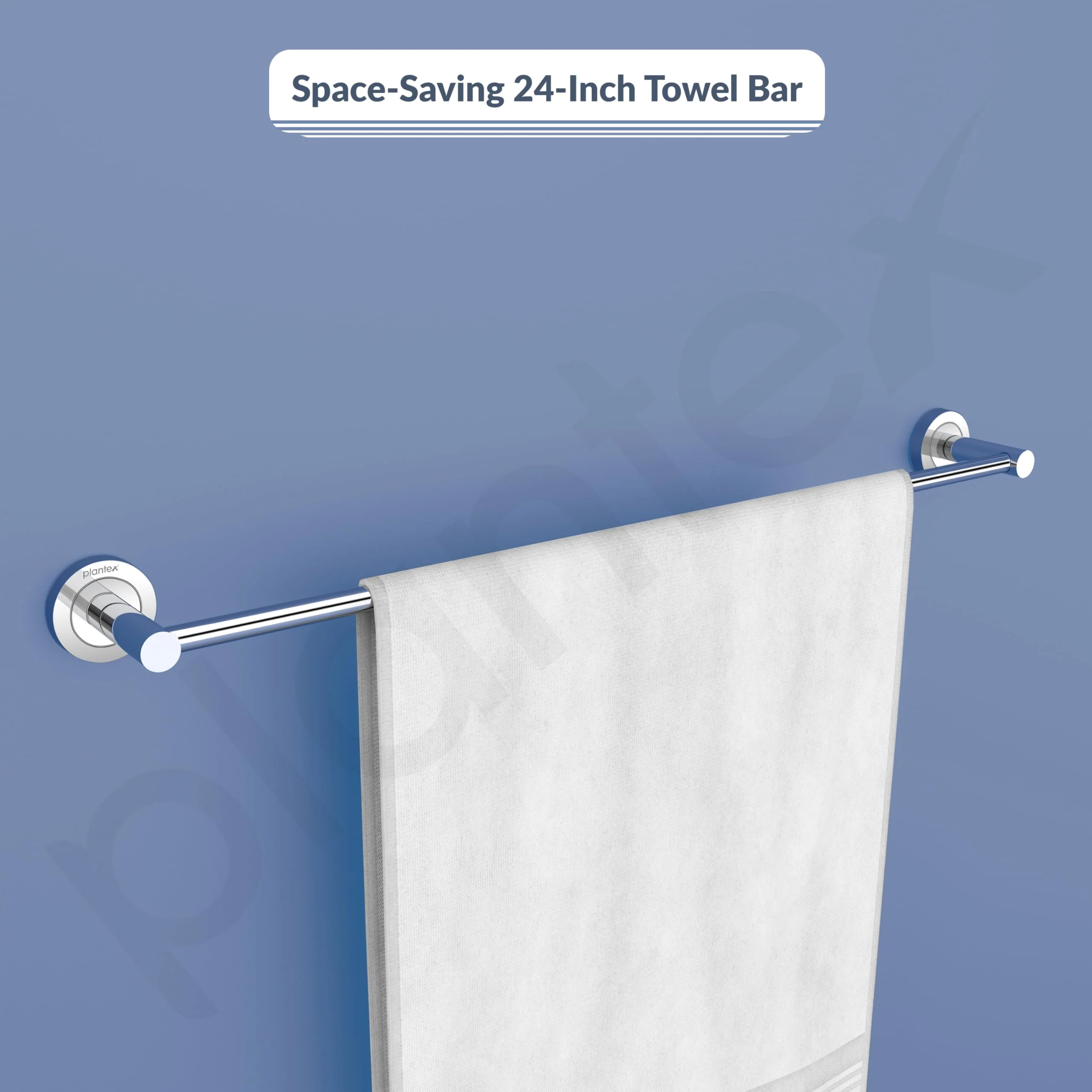 Plantex Stainless Steel Heavy Single Towel Rod/Towel Hanger for Bathroom/Towel Bar/Stand/Bathroom Accessories (24 Inch - Chrome Finish) - Pack of 3 - Image 4