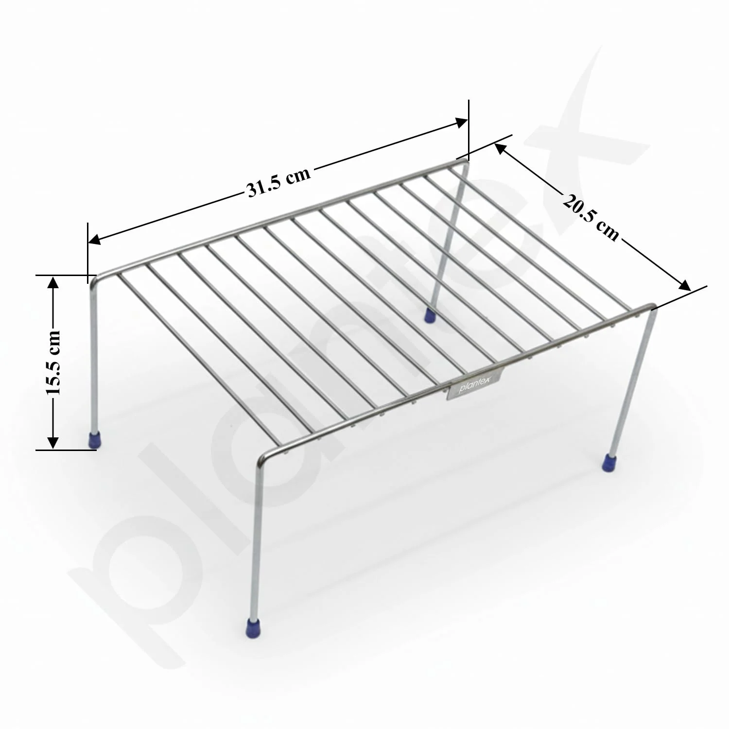 Plantex Stainless Steel Stoarge Rack/Shelf Divider for Kitchen/Storage Rack for Cabinet/Plate Stand/Dish Rack (Chrome) - Image 4