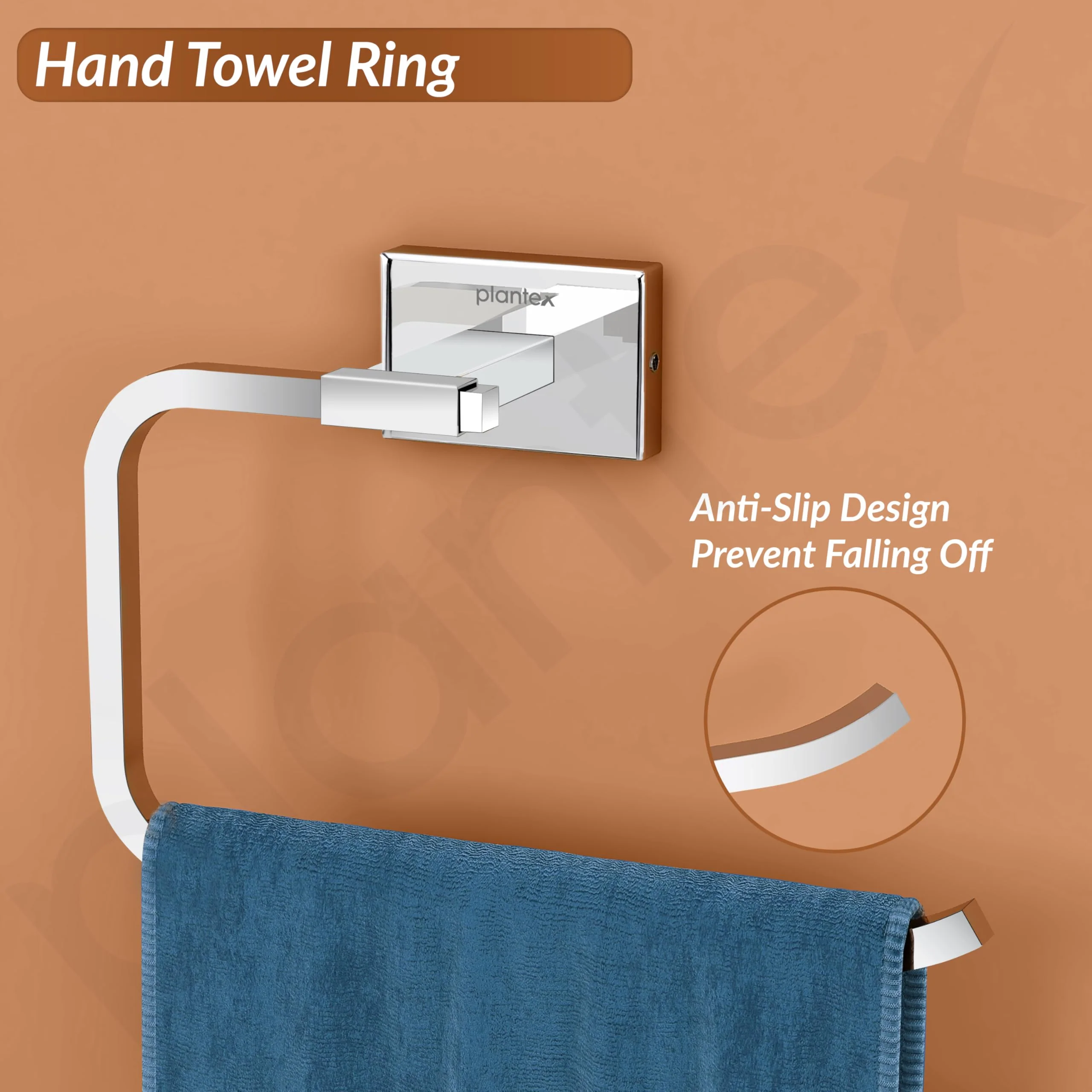 Plantex Stainless Steel Napkin Holder for Wash Basin/Towel Hanger for Bathroom/Hand Towel Holder/Bathroom Accessories - Nexa (Chrome) - Image 5