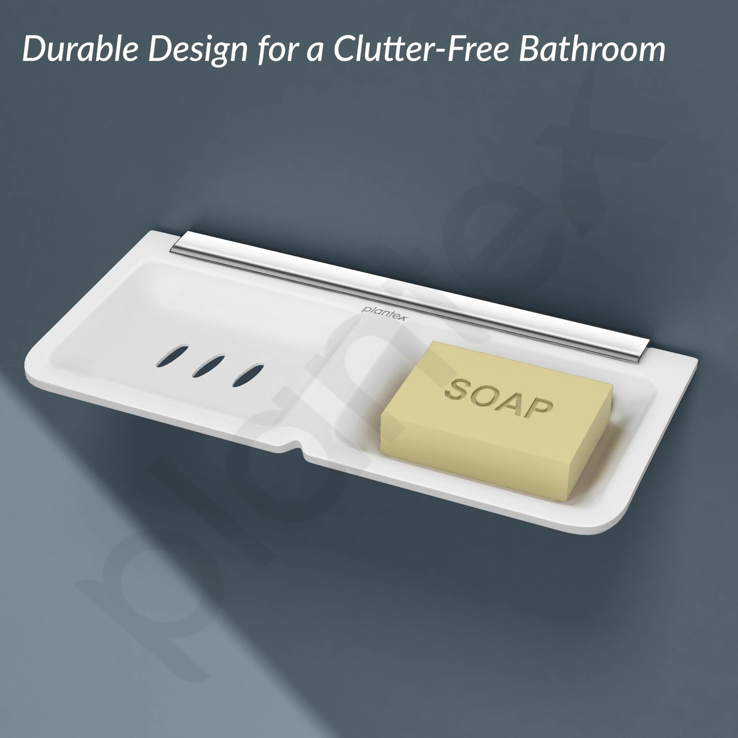 Plantex Stainless Steel Rails Double Soap Holder for Bathroom and Kitchen/Soap Stand/Bathroom Accessories for Home (11 Inch, Acrylic, White) - Image 6
