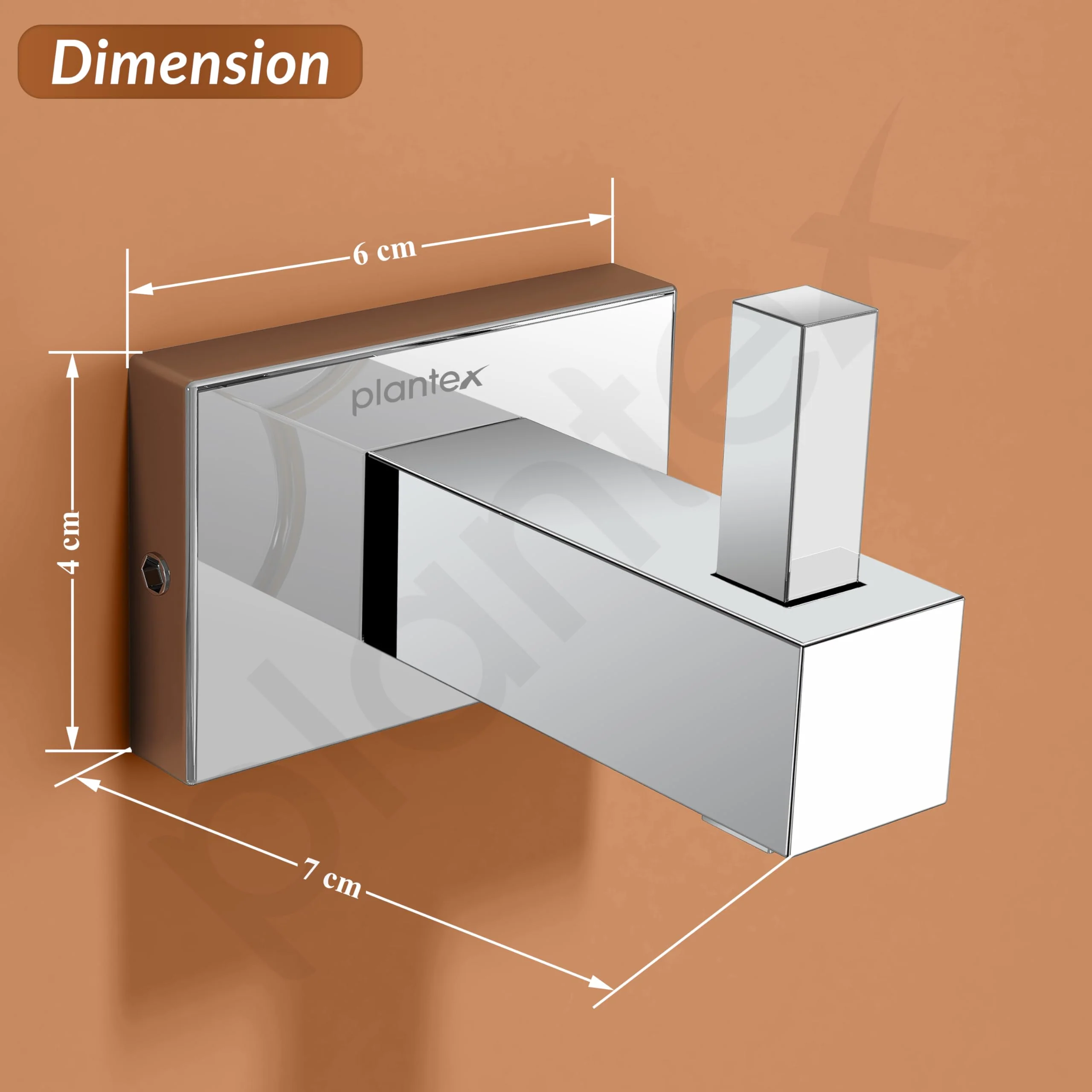 Plantex Stainless Steel Robe Hook/Cloth-Towel Hanger/ccloth Hanger for Bathroom Wall Bathroom Accessories - Nexa (Chrome) - Image 4
