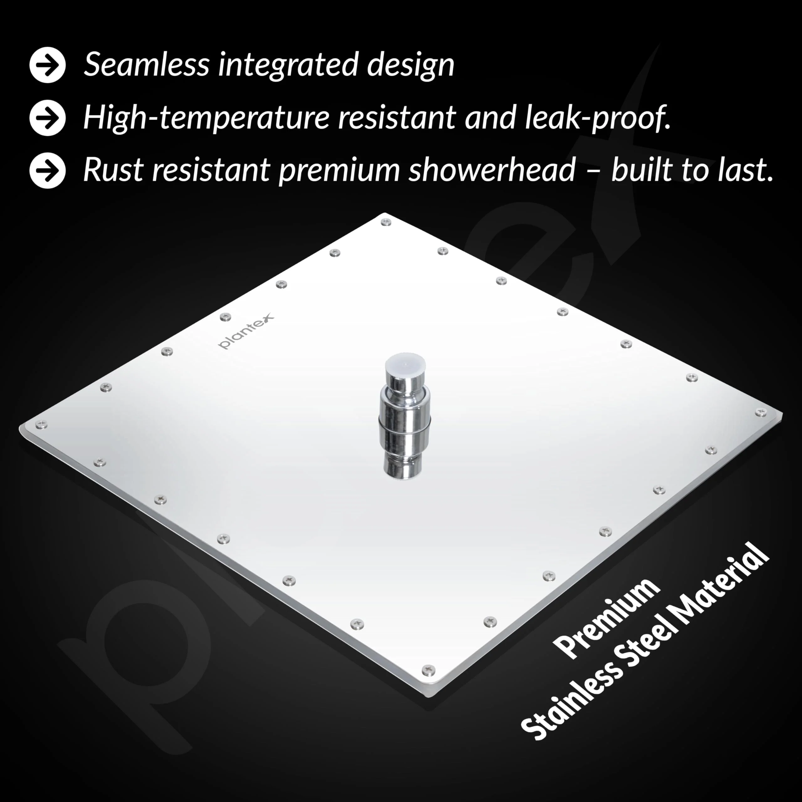Plantex Stainless Steel Shower head for Bathroom 12 x 12 inch with Water Saving Techonology/Rain Flow Overhead Shower without Arm/Bathroom Shower - (Sandwich-Chrome) - Image 4