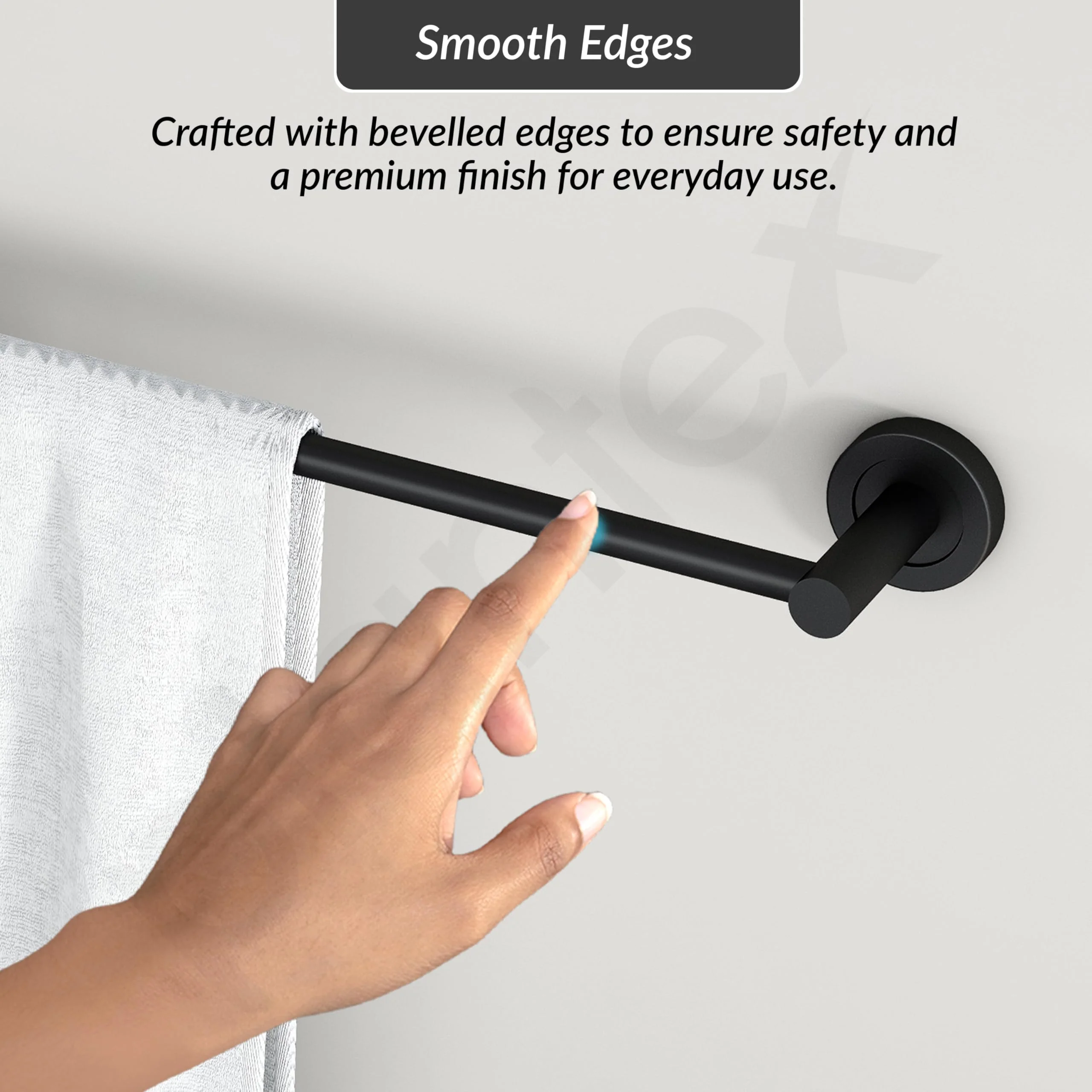 Plantex Stainless Steel Single Towel Rod for Bathroom/Towel Holder/Bathroom Hangers for Clothes/Bathroom Accessories (24 - Inch, Black) - Image 6