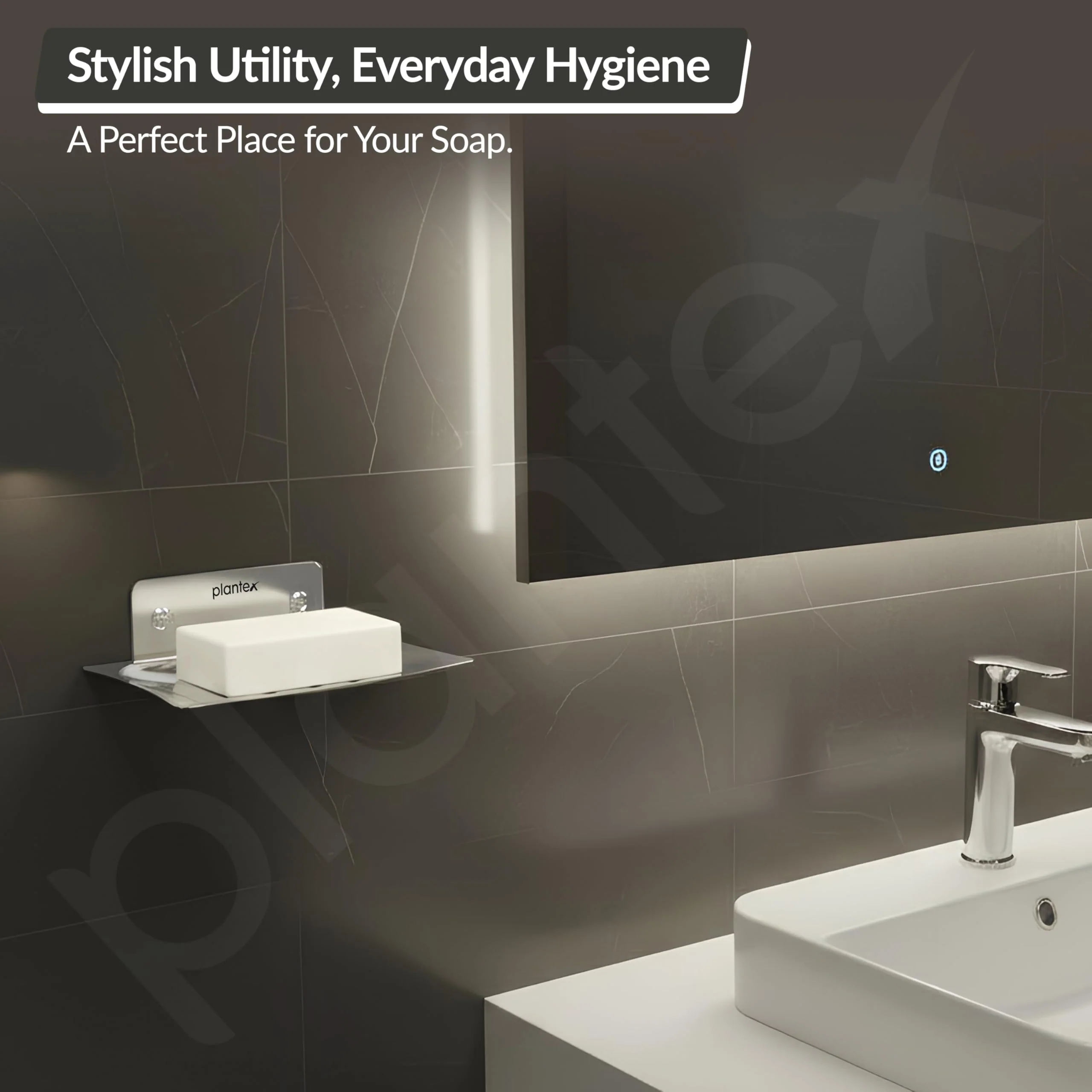 Plantex Stainless Steel Soap Holder/Wall Mounted Soap Holder/Soap Dish/Kitchen Soap Dish/Bathrooom Accessories - Image 7