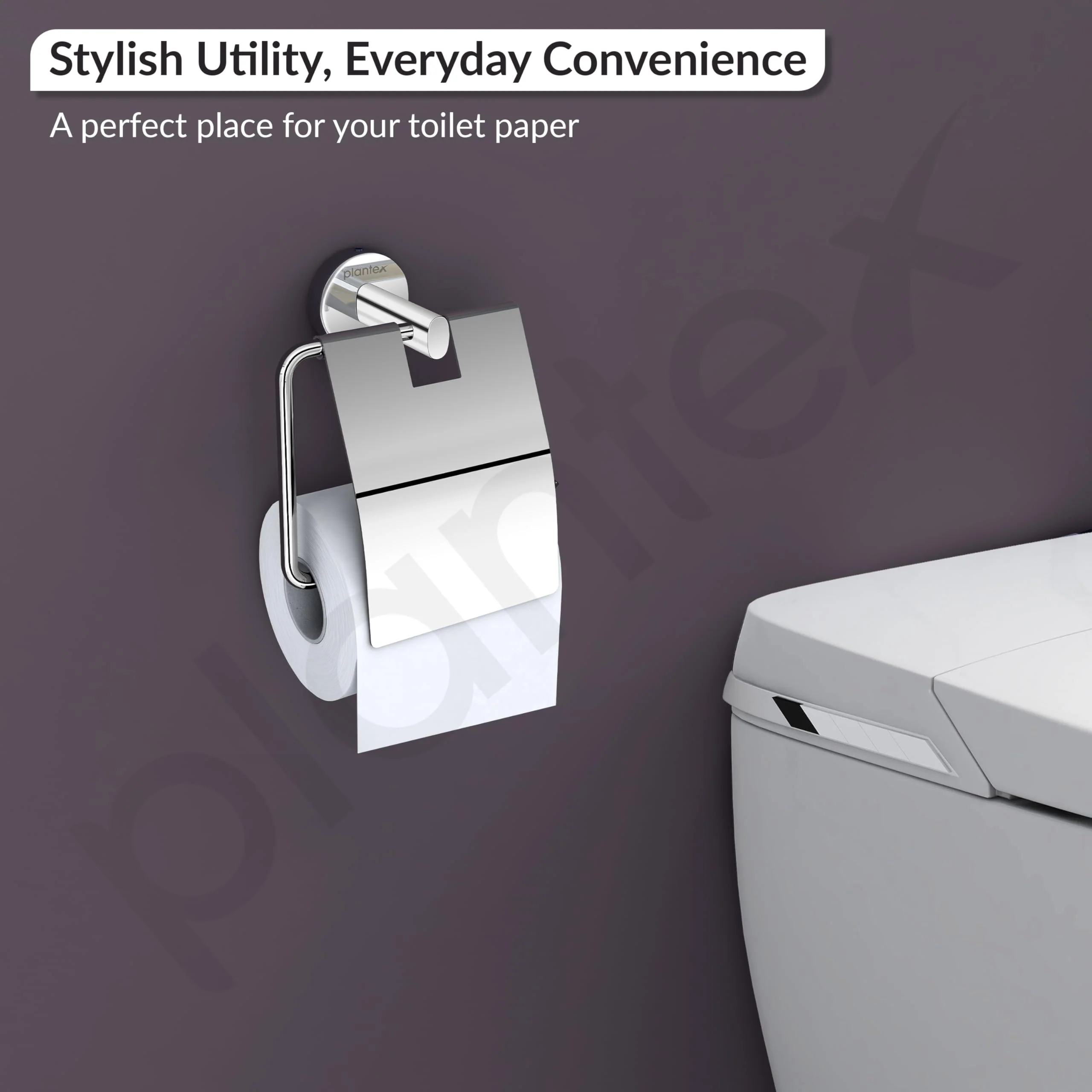 Plantex Stainless Steel Toilet Paper Holder for Bathroom/Tissue Paper Holder/Toilet Paper Roll Holder/Bathroom Accessories - Brezza (Chrome) - Image 7