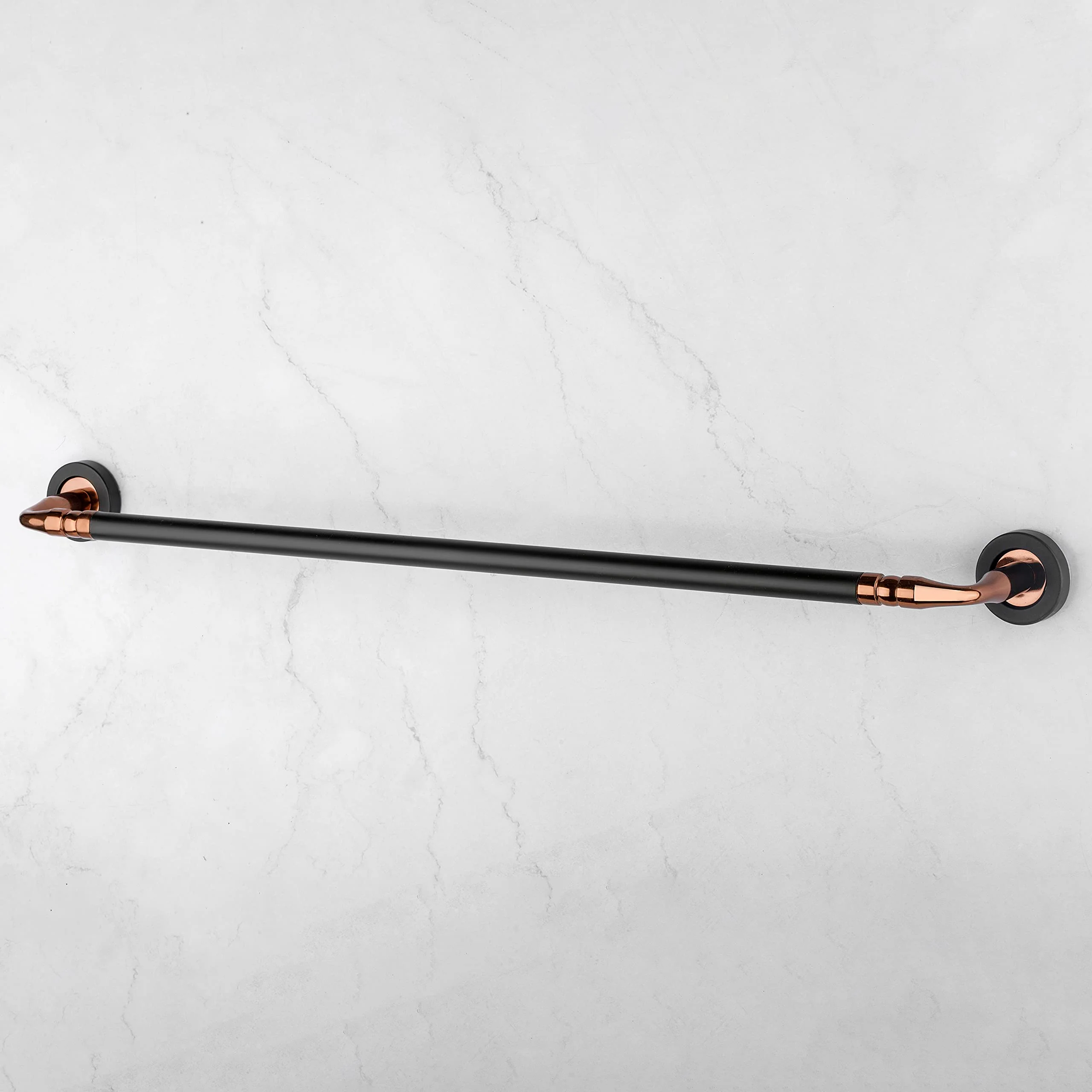 Plantex Stainless Steel Towel Hanger for Bathroom/Single Towel Rod/Towel Bar/Bathroom Accessories (24 inch - Rose Gold & Black) - Pack of 1 - Image 3