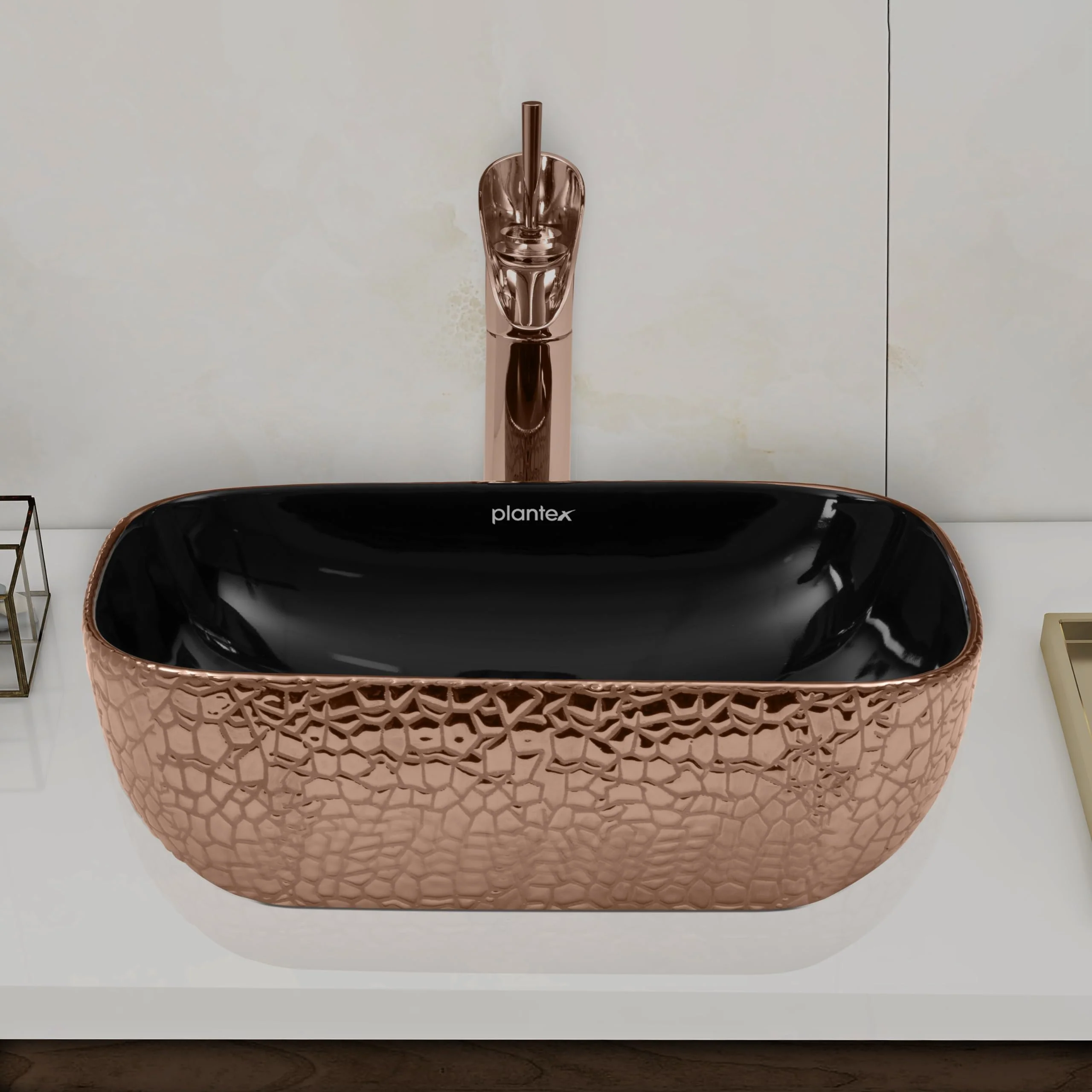 Plantex Table Top Wash Basin For Bathroom/Designer Ceramic Basin/Countertop Vessel Sink Basin - Indo-European Collection (14 x 10 x 5 Inch) - Image 7
