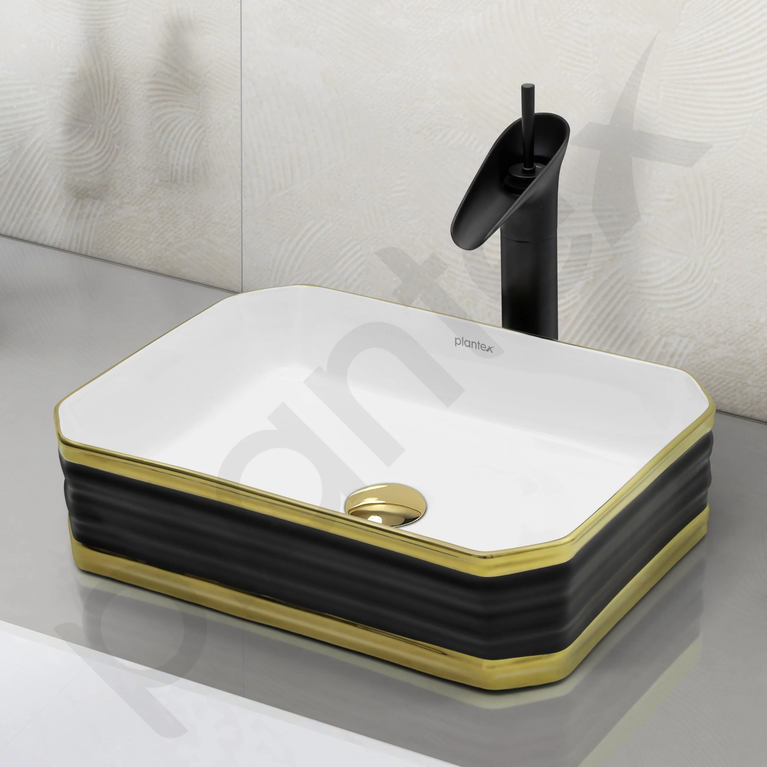Plantex Table Top Wash Basin For Bathroom/Designer Ceramic Basin/Countertop Vessel Sink Basin - Indo-European Collection (18 x 13 x 5 Inch) - Image 6
