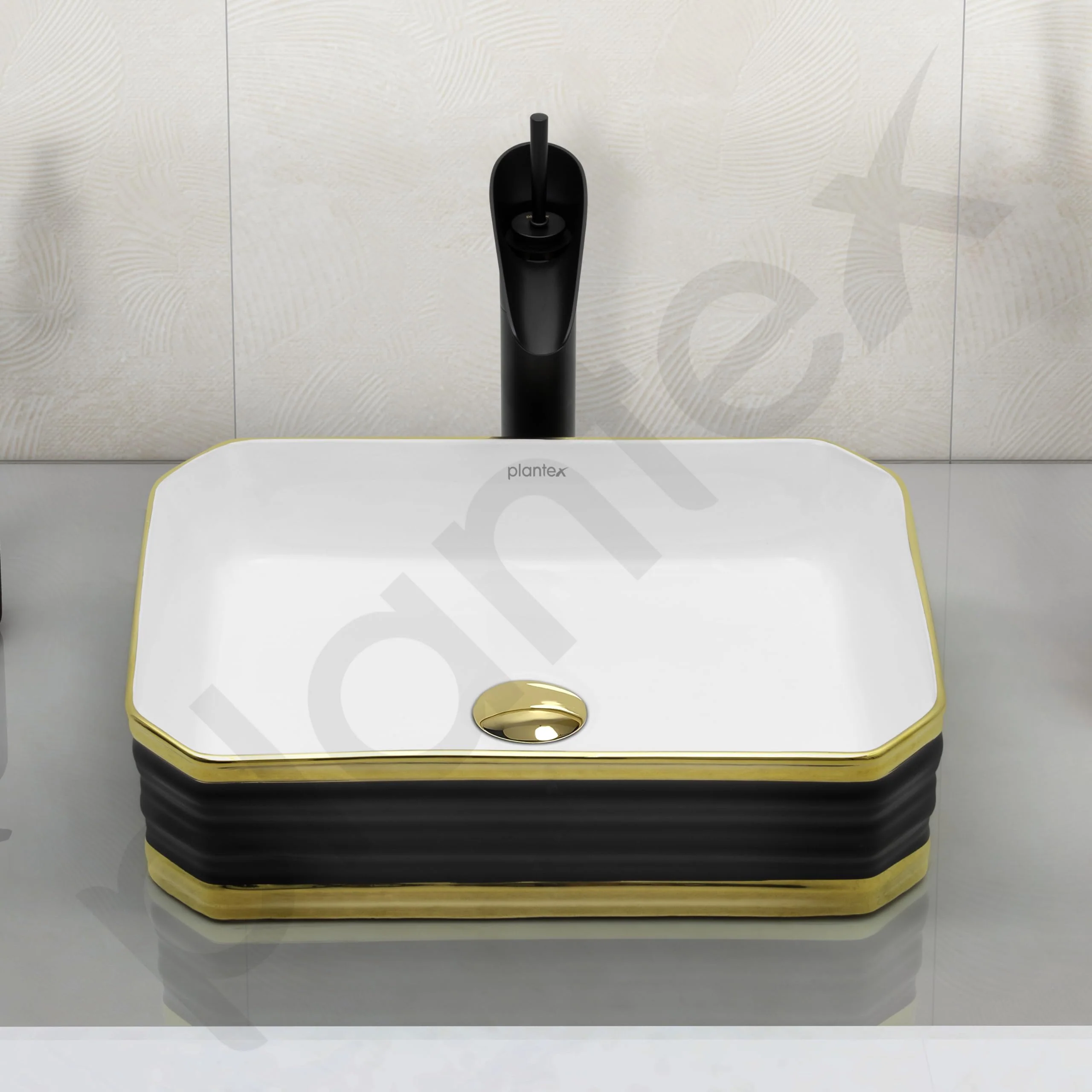 Plantex Table Top Wash Basin For Bathroom/Designer Ceramic Basin/Countertop Vessel Sink Basin - Indo-European Collection (18 x 13 x 5 Inch) - Image 7