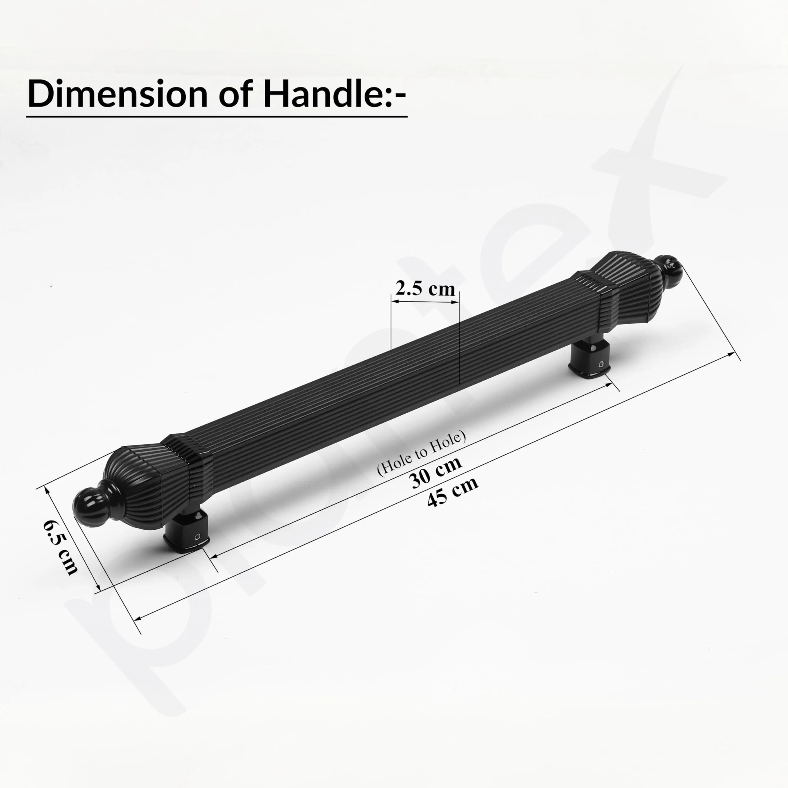 Plantex Taj Heavy Duty 17-inches Door Handle/Main Door Handle/Door Handle for Main Door/Pull Push Handle for Main Door - Pack of 1 (319-Black Finish) - 3 Years Warranty - Image 3