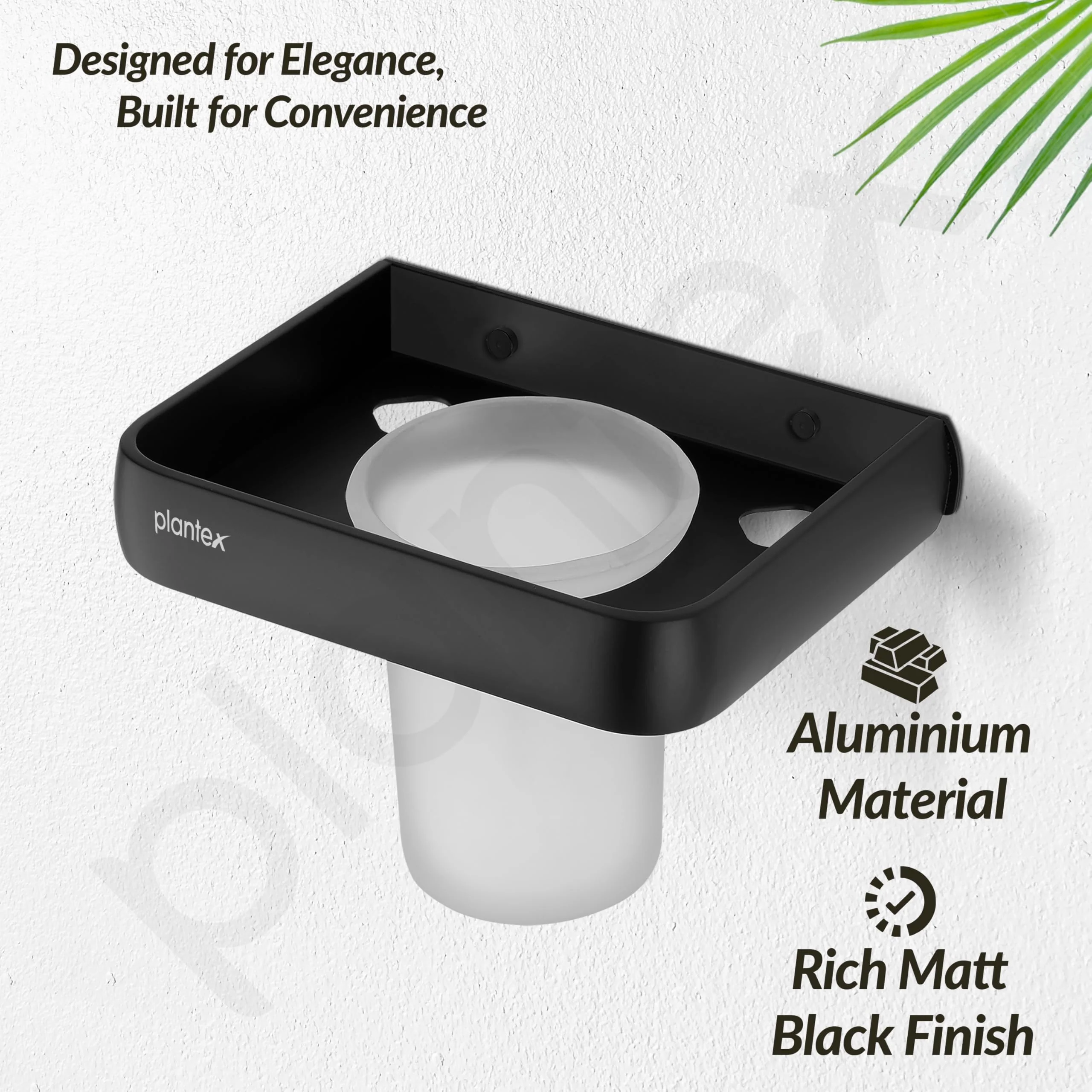 Plantex Toothbrush Holder/Tumbler Holder for Bathroom/Toothpaste/Razor Holder/Tooth Brush Holder/Bathroom Accessories - (Black) - Image 6
