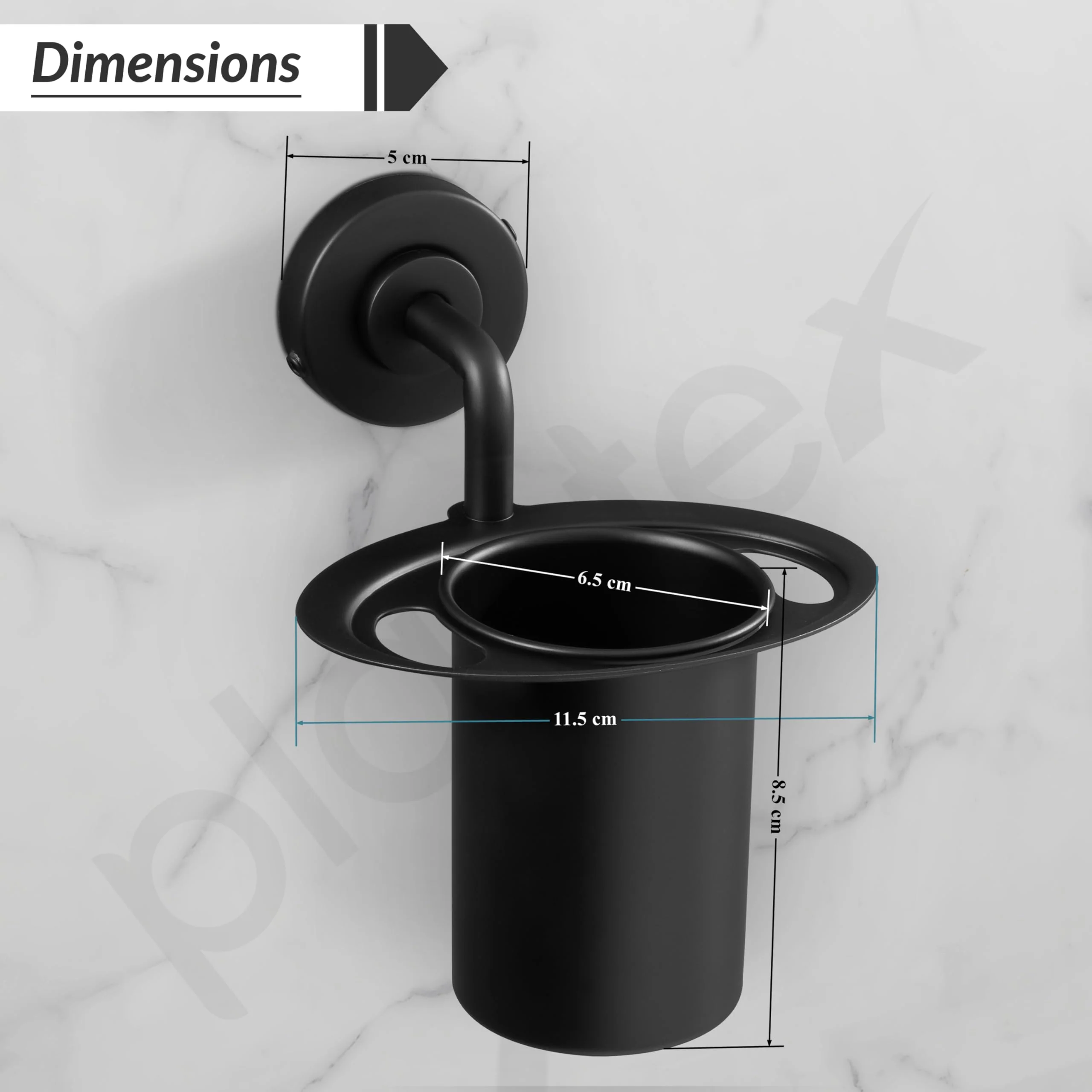 Plantex Tumbler Holder for Barthroom/304 Grade Stainless Steel Toothbrush Holder/Toothpaste Holder/Bathroom Accessories - Pack of 1 (Black) - Image 4