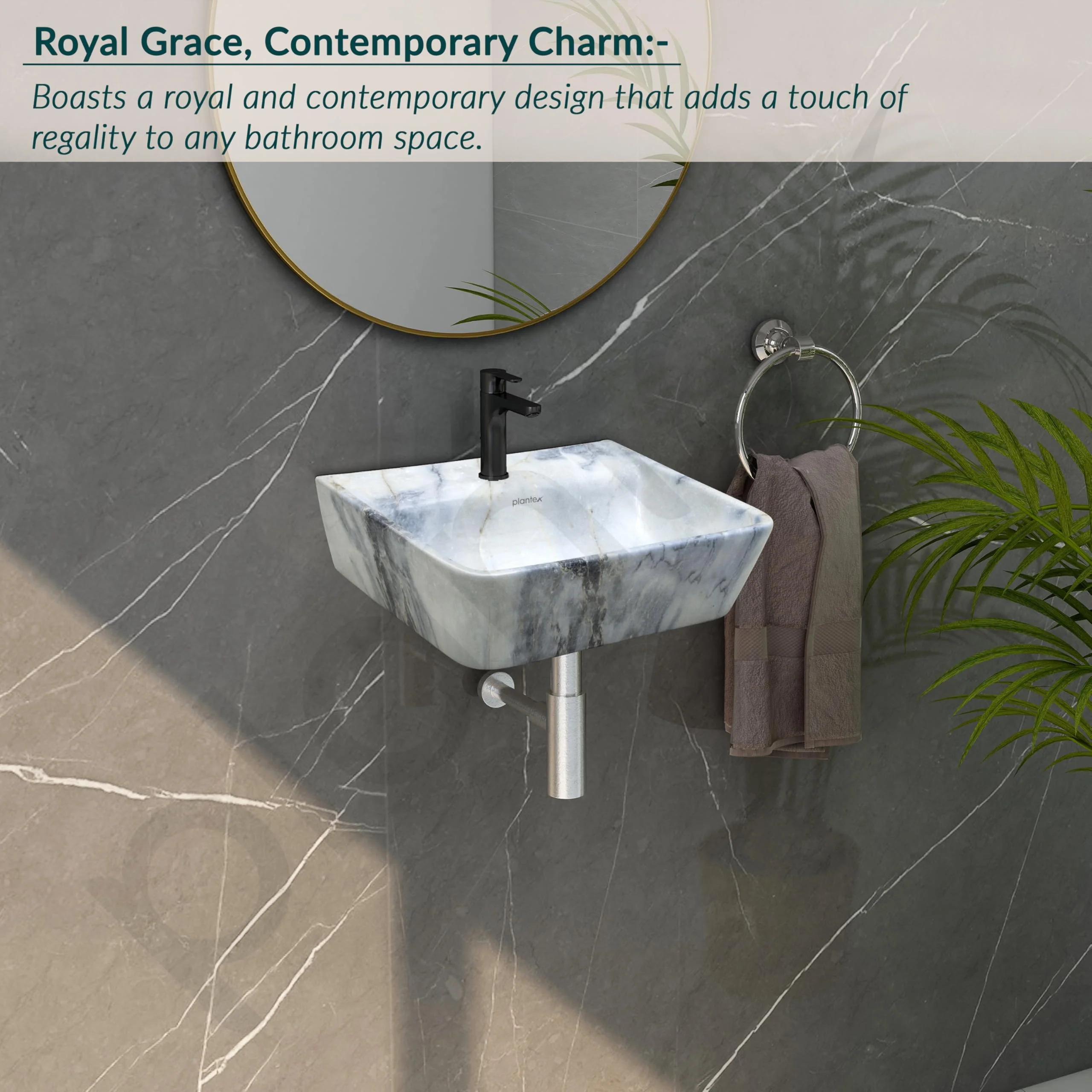 Plantex Wall Hung Wash Basin for Bathroom/Designer Ceramic Basin/Rectangle Countertop Washbasin for Home/Office (17 x 14 x 5 Inch) - Image 6
