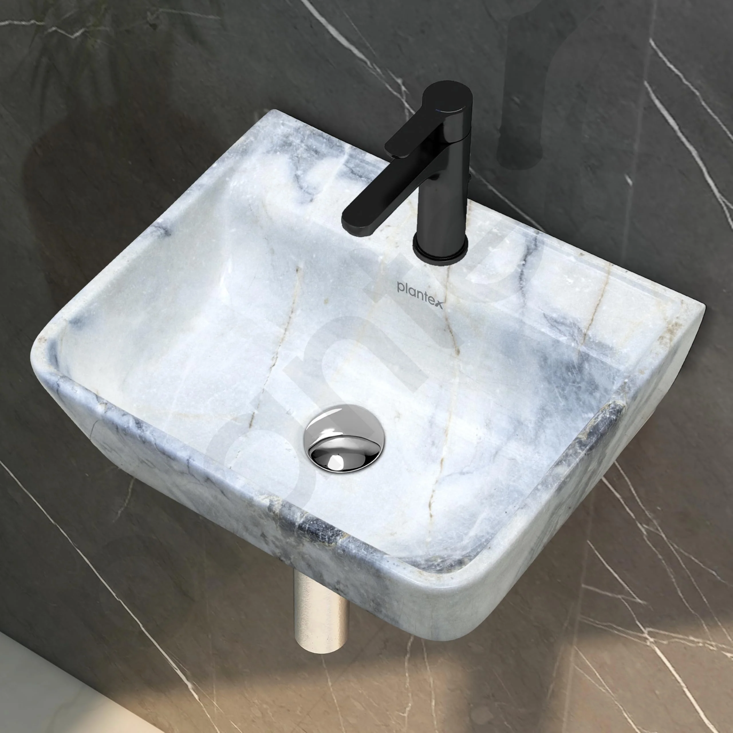 Plantex Wall Hung Wash Basin for Bathroom/Designer Ceramic Basin/Rectangle Countertop Washbasin for Home/Office (17 x 14 x 5 Inch) - Image 7