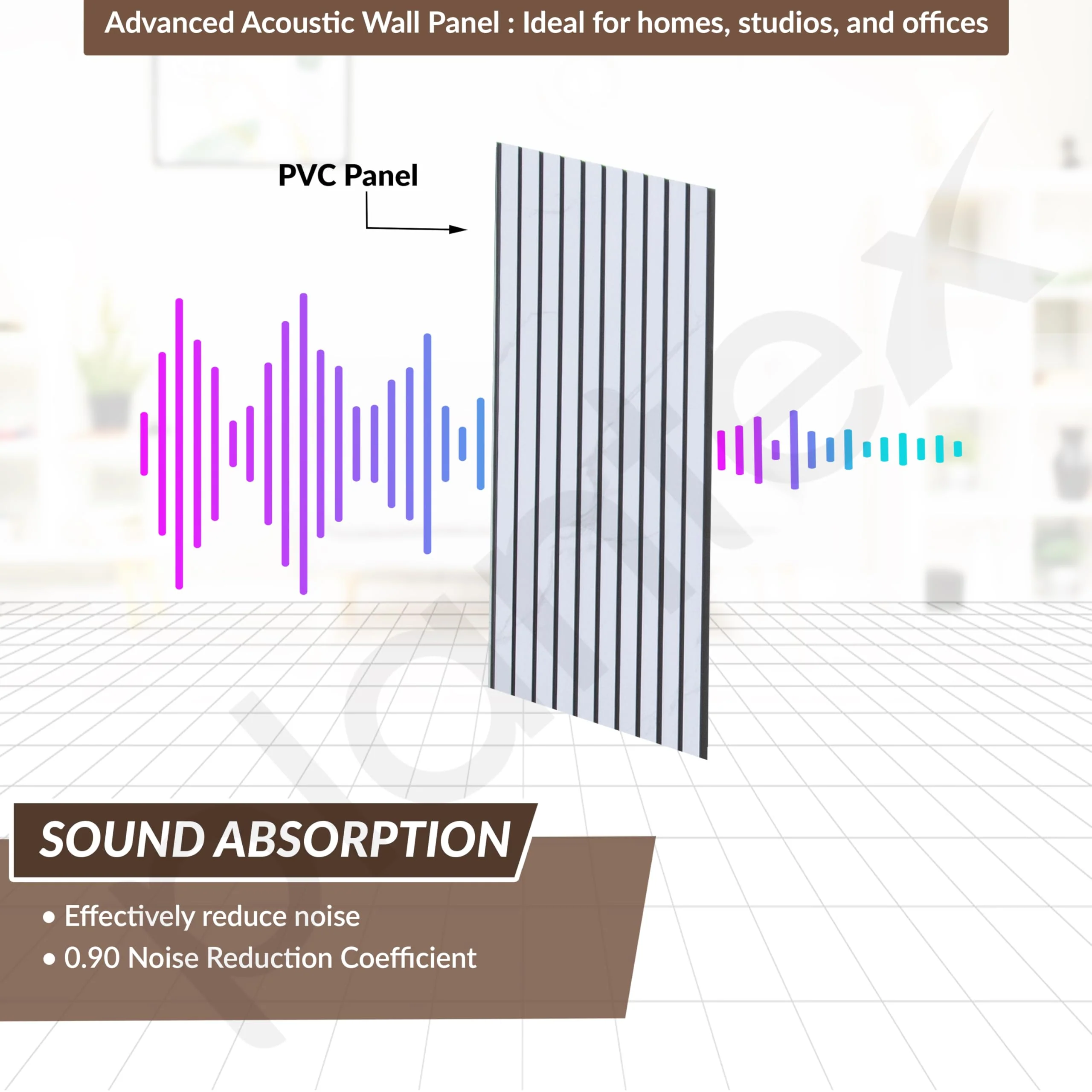 Plantex Wall Panel/PVC Louver Panel for Wall with Size - 12 Inch x 10 Ft/Durable, Lightweight, and Stylish Panels for Office/Hotel/Ideal for Walls & Ceilings - Pack of 1 (White and Black, 5030) - Image 4