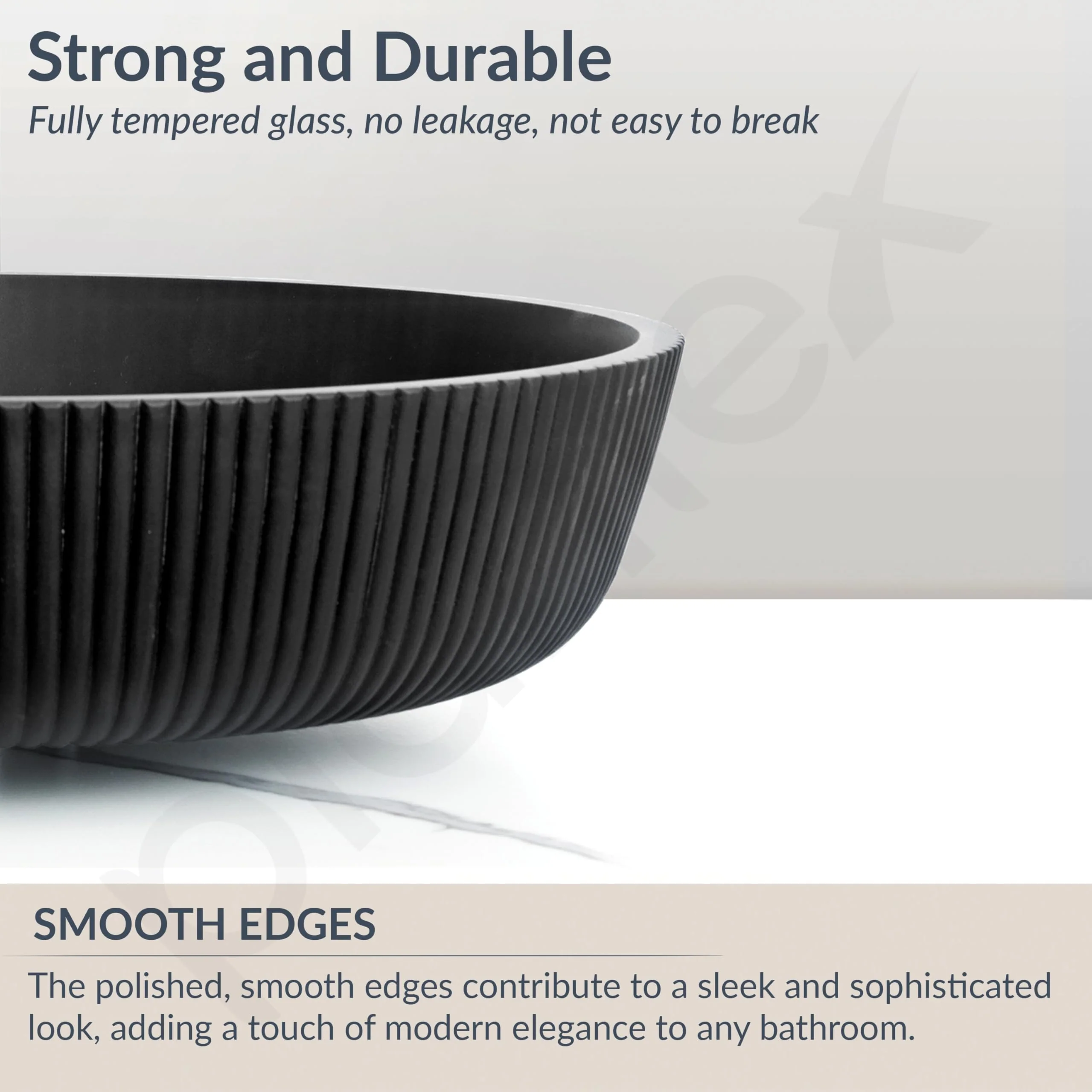 Plantex Wash Basin for Bathroom/Glass Table Top Wash Basin/Countertop Basin for Home/Office - (Black) - Image 5