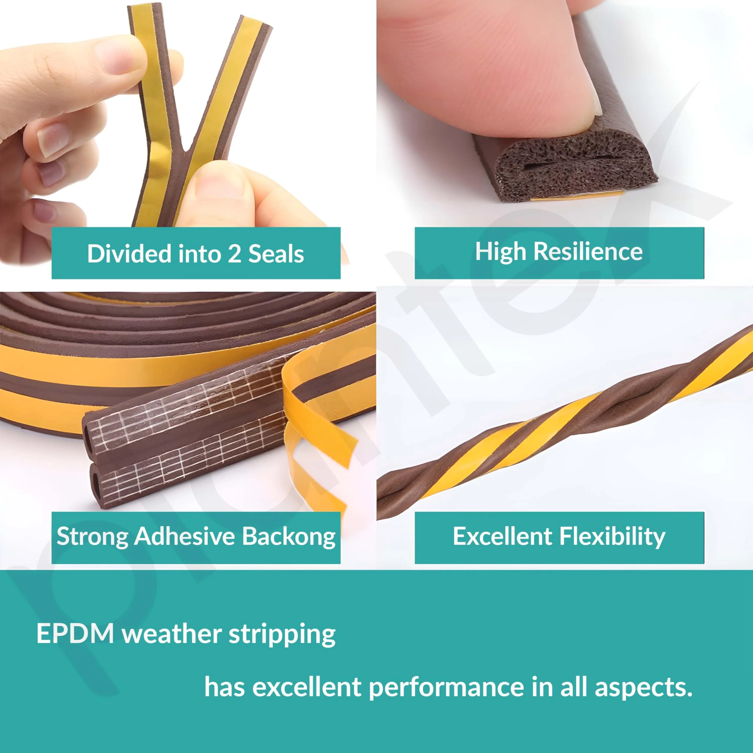 Plantex Window Seal Tape for Perimeter/Door Strip/DIY 3M Self Adhesive/Soundproof & Weatherproof Strip - Pack of 1 (D Shape, 18Feet, Brown) - Image 3