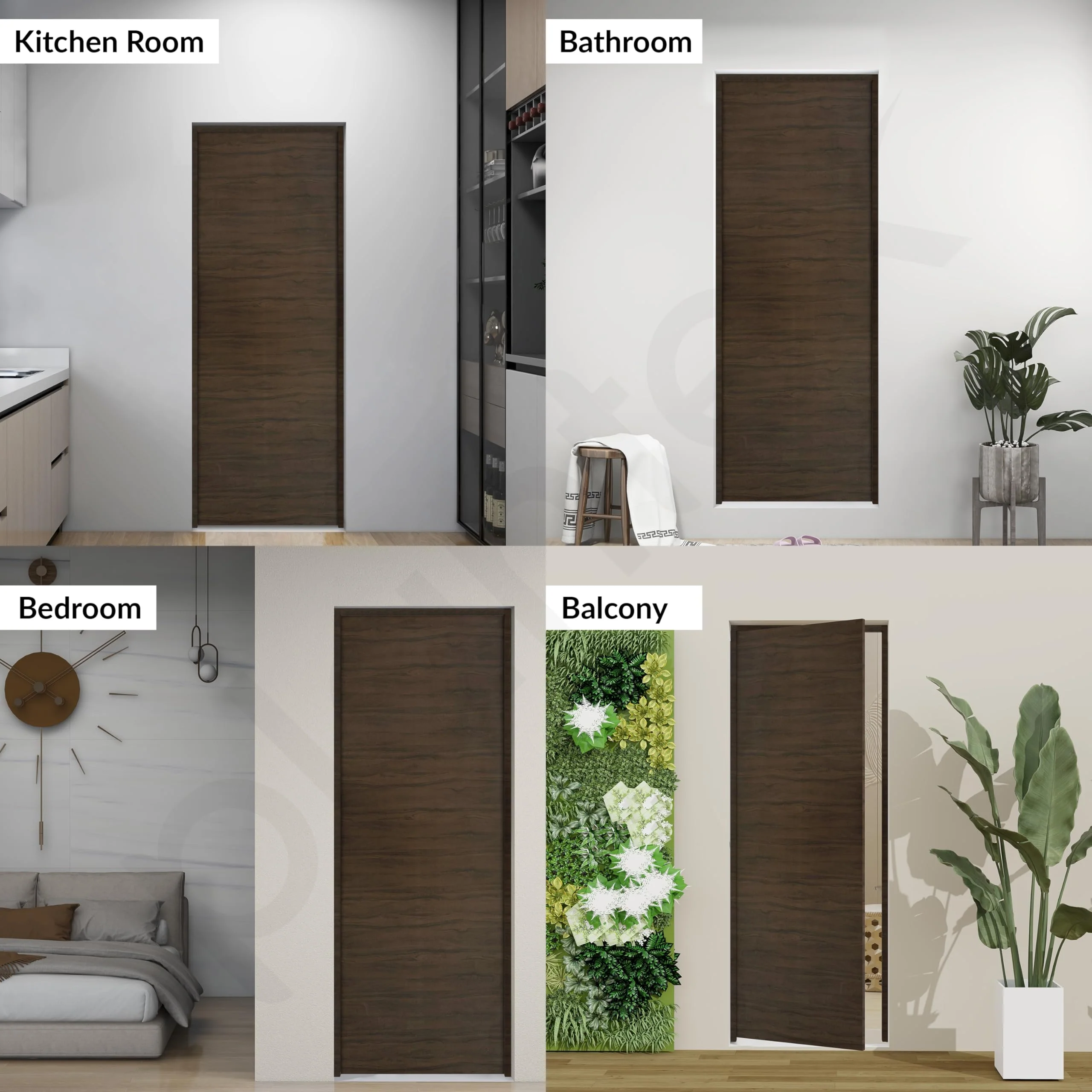Plantex WPC Doors For Bathroom (30 Mm - Thickness)/Termiteproof Bathroom Door/2.25X6.75 Feet Wooden Finished Door For Home/Balcony/Office/Kitchen, Density-600 (27X81 Inch, 22 Kg- Charcoal Oak), Brown - Image 6